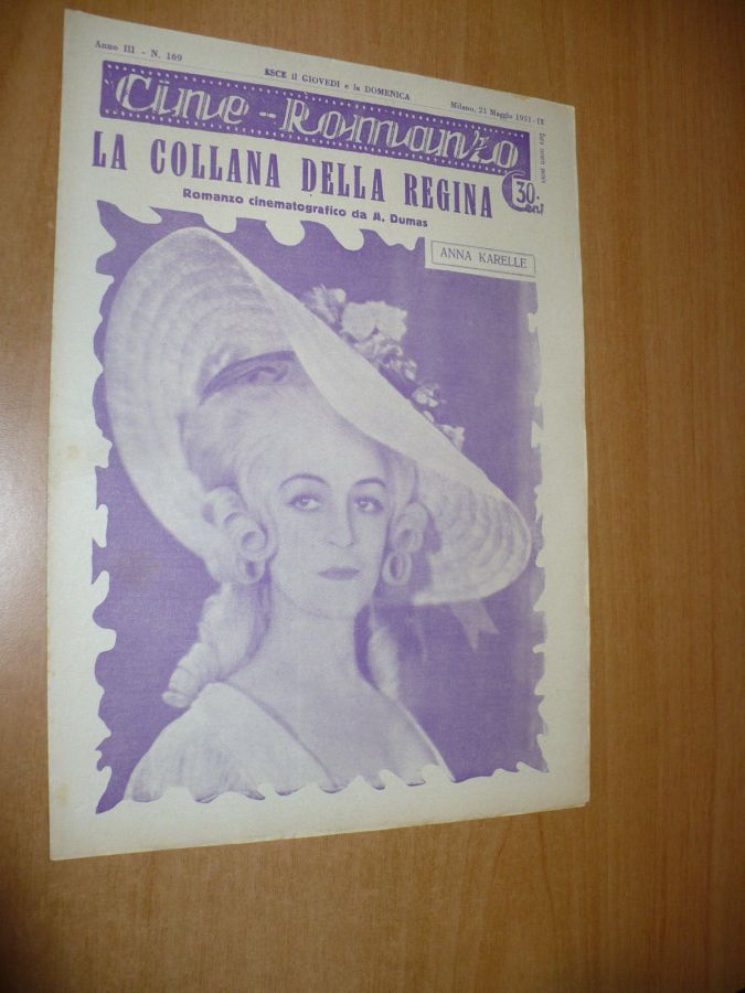 CINE ROMANZO magazine side cover Issue 169 21 May 1931