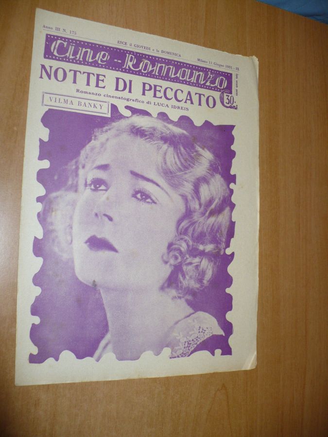 CINE ROMANZO magazine side cover Issue 175 11 June 1931