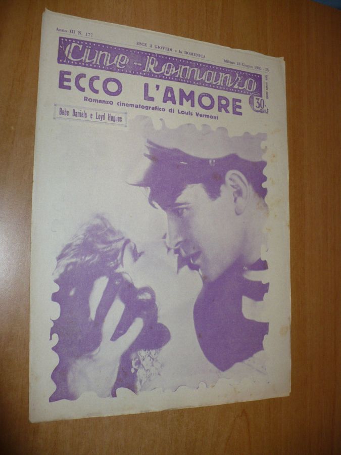 CINE ROMANZO magazine side cover Issue 177 18 June 1931