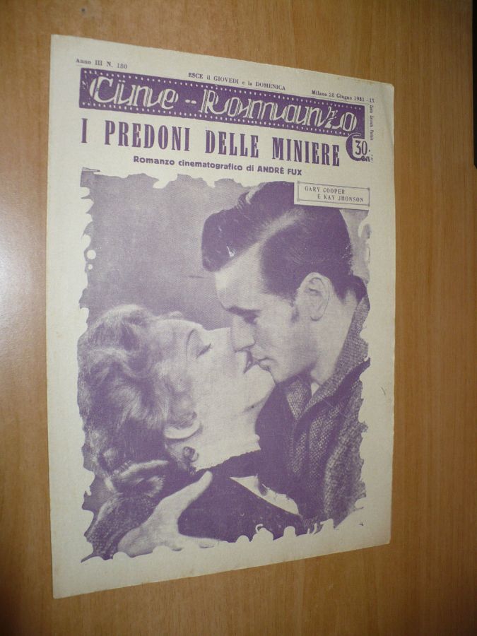 CINE ROMANZO magazine side cover Issue 180 28 June 1931