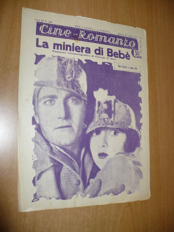 CINE ROMANZO magazine side cover Issue 188 26 July 1931