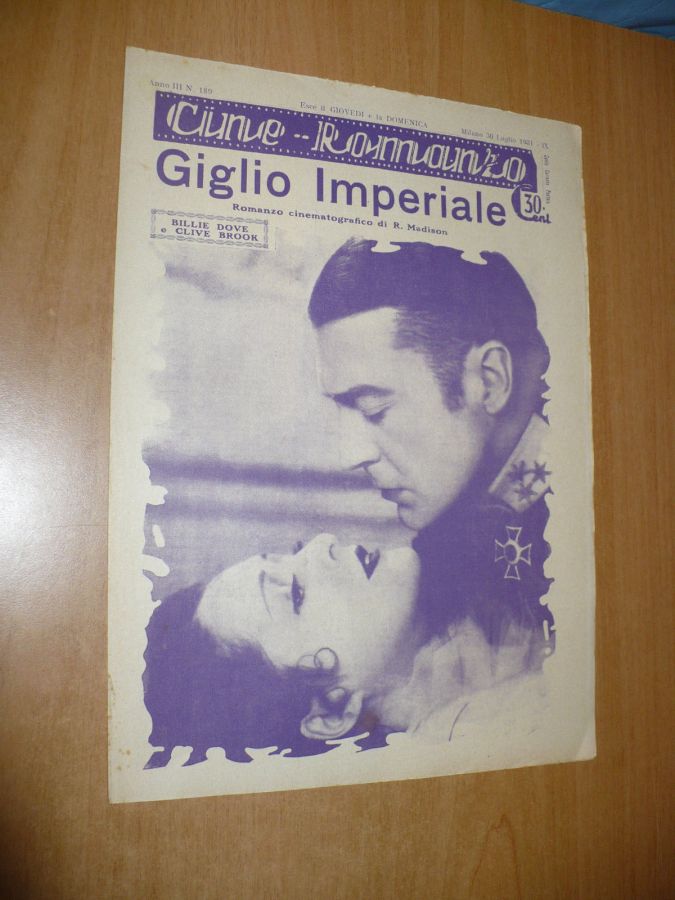 CINE ROMANZO magazine side cover Issue 189 30 July 1931