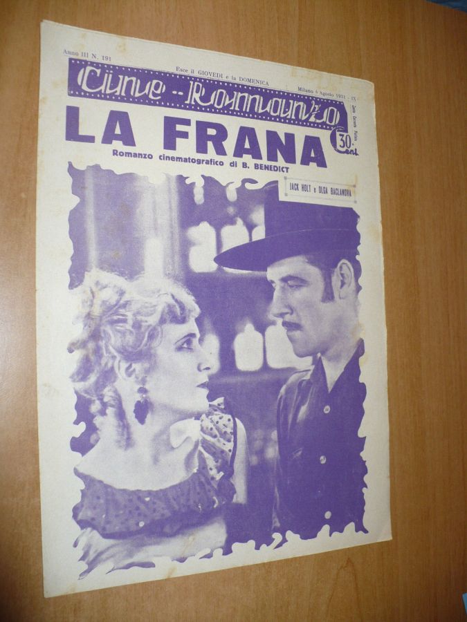 CINE ROMANZO magazine side cover Issue 191 6 August 1931