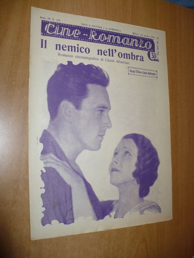 CINE ROMANZO magazine side cover Issue 193 13 August 1931