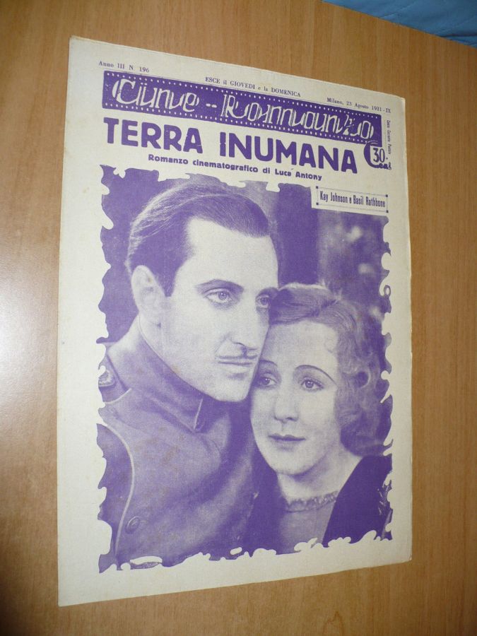 CINE ROMANZO magazine side cover Issue 196 23 August 1931
