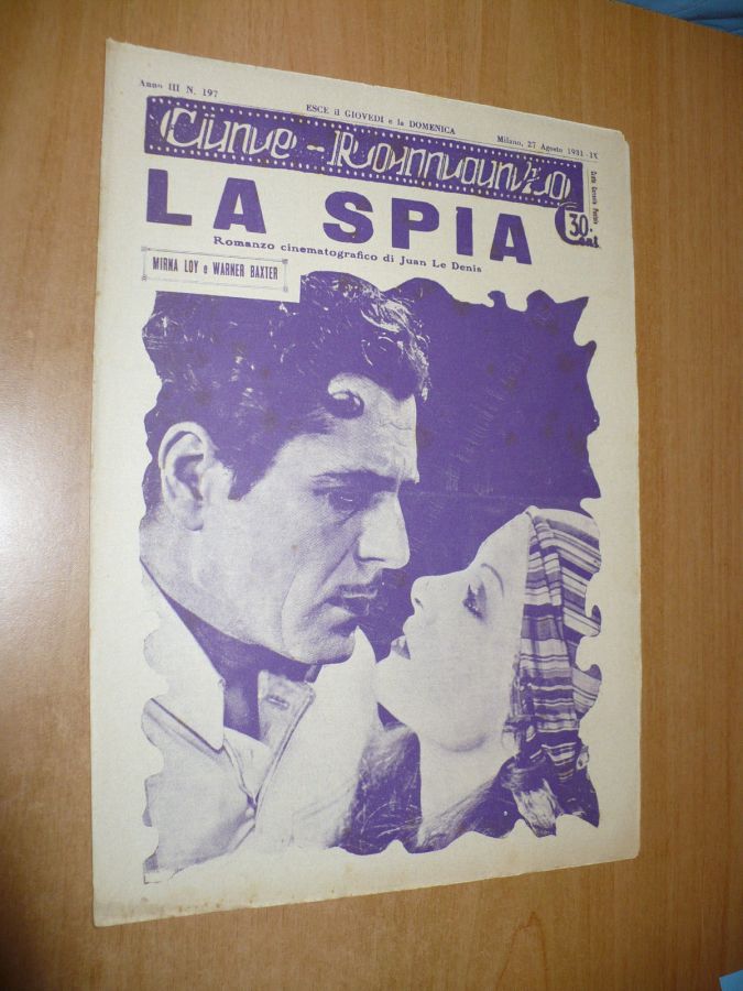CINE ROMANZO magazine side cover Issue 197 27 August 1931