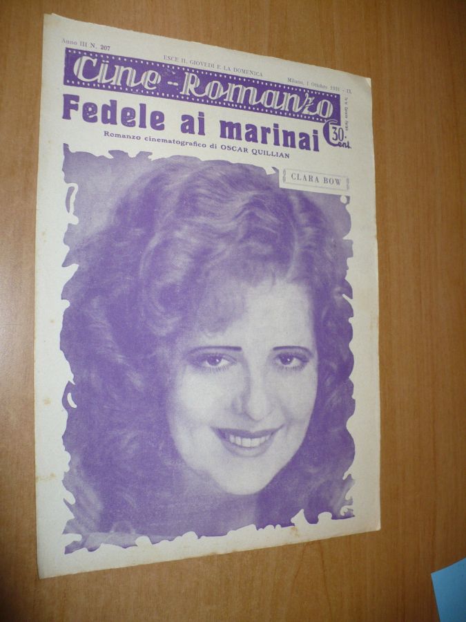 CINE ROMANZO magazine side cover Issue 207 1 October 1931