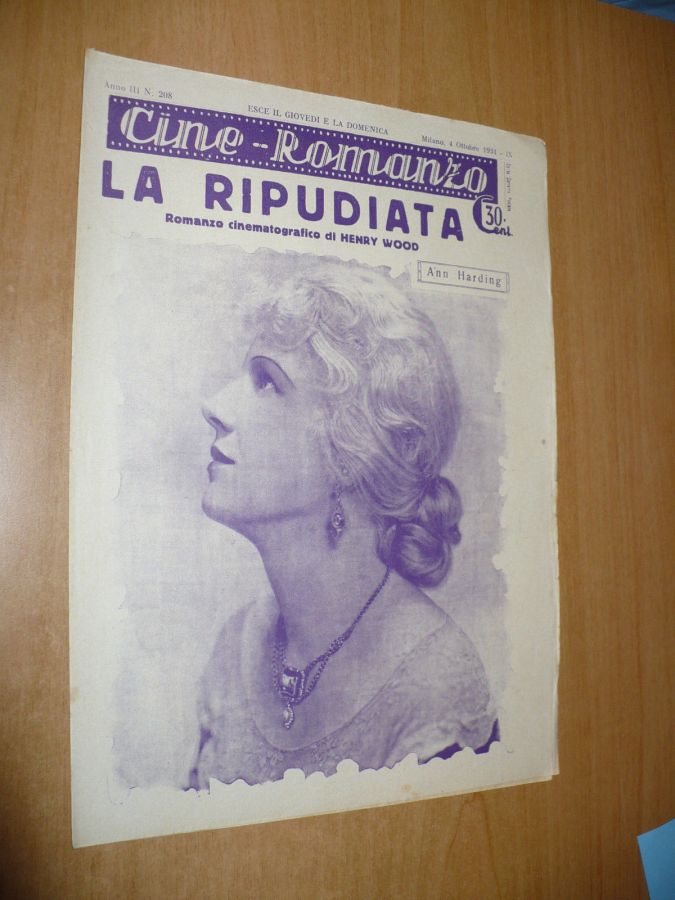 CINE ROMANZO magazine side cover Issue 208 4 October 1931
