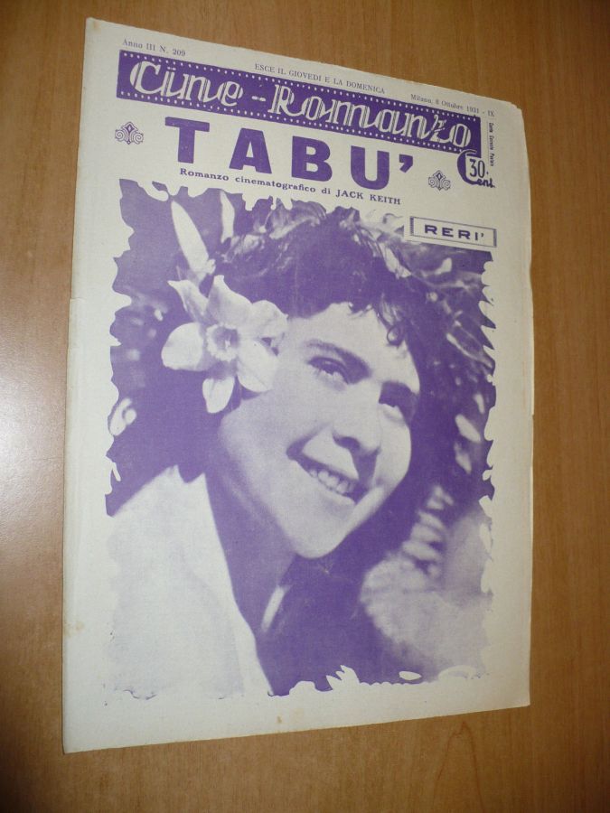 CINE ROMANZO magazine side cover Issue 209 8 October 1931