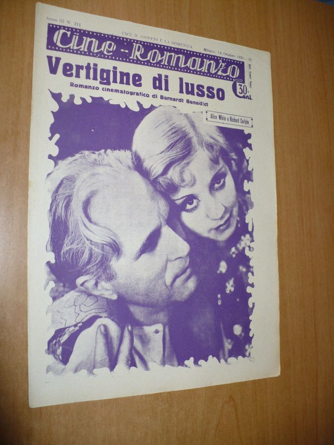 CINE ROMANZO magazine side cover Issue 211 14 October 1931
