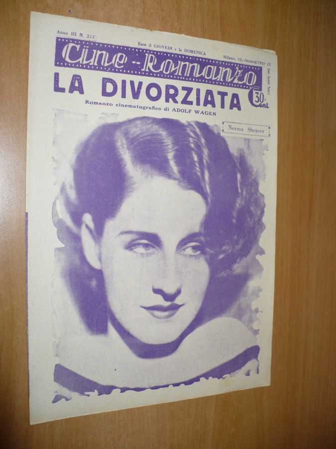 CINE ROMANZO magazine side cover Issue 213 22 October 1931