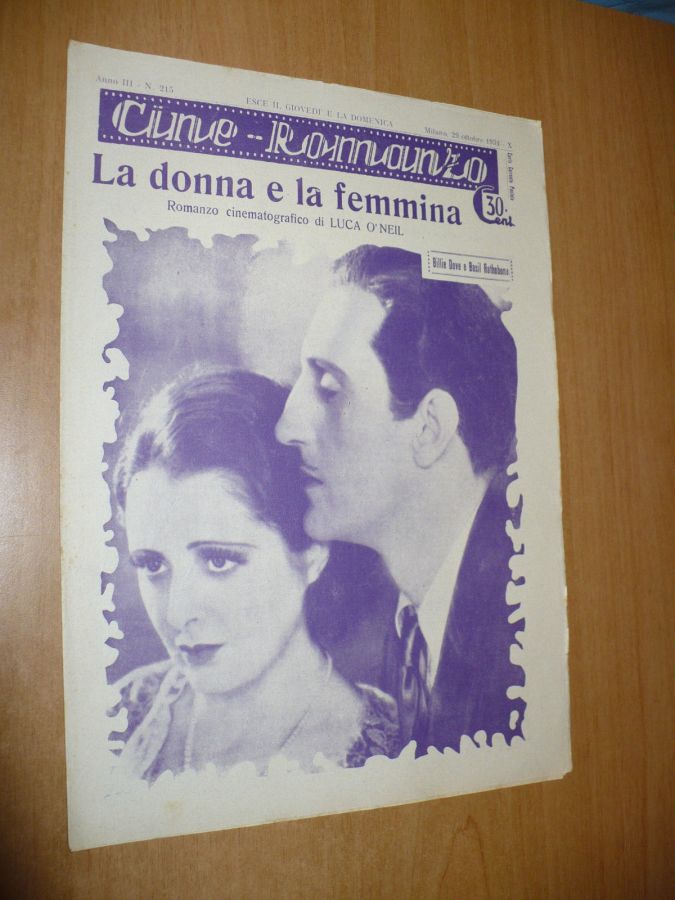 CINE ROMANZO magazine side cover Issue 215 29 October 1931