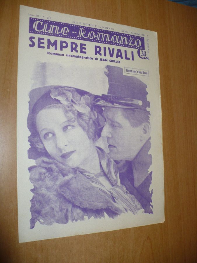 CINE ROMANZO magazine side cover Issue 216 1 November 1931