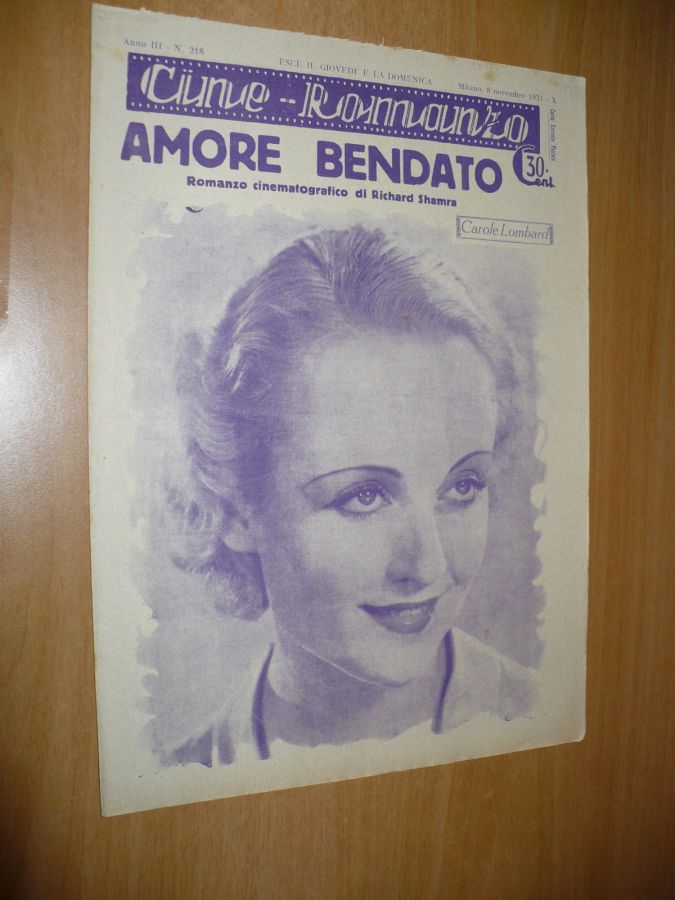 CINE ROMANZO magazine side cover Issue 218 8 November 1931