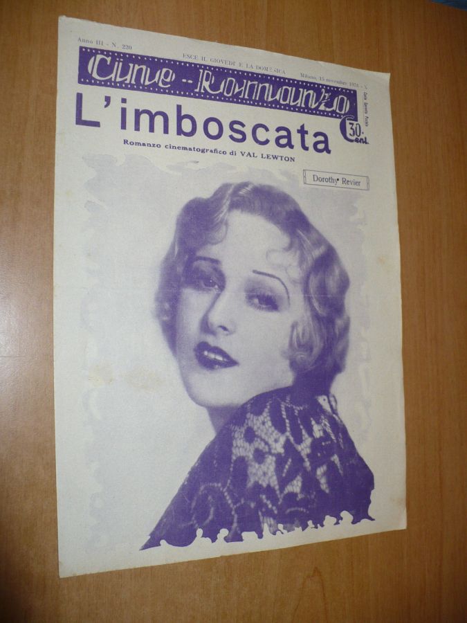 CINE ROMANZO magazine side cover Issue 220 15 November 1931