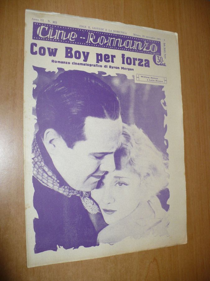 CINE ROMANZO magazine side cover Issue 222 22 November 1931