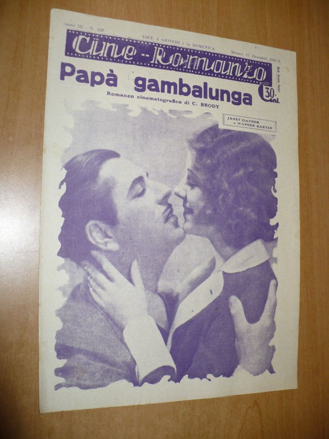 CINE ROMANZO magazine side cover Issue 229 17 December 1931