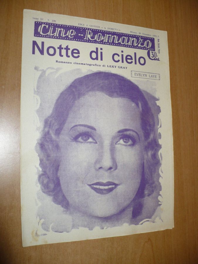 CINE ROMANZO magazine side cover Issue 230 20 December 1931