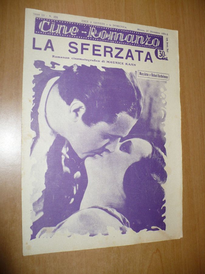 CINE ROMANZO magazine side cover Issue 232 27 December 1931