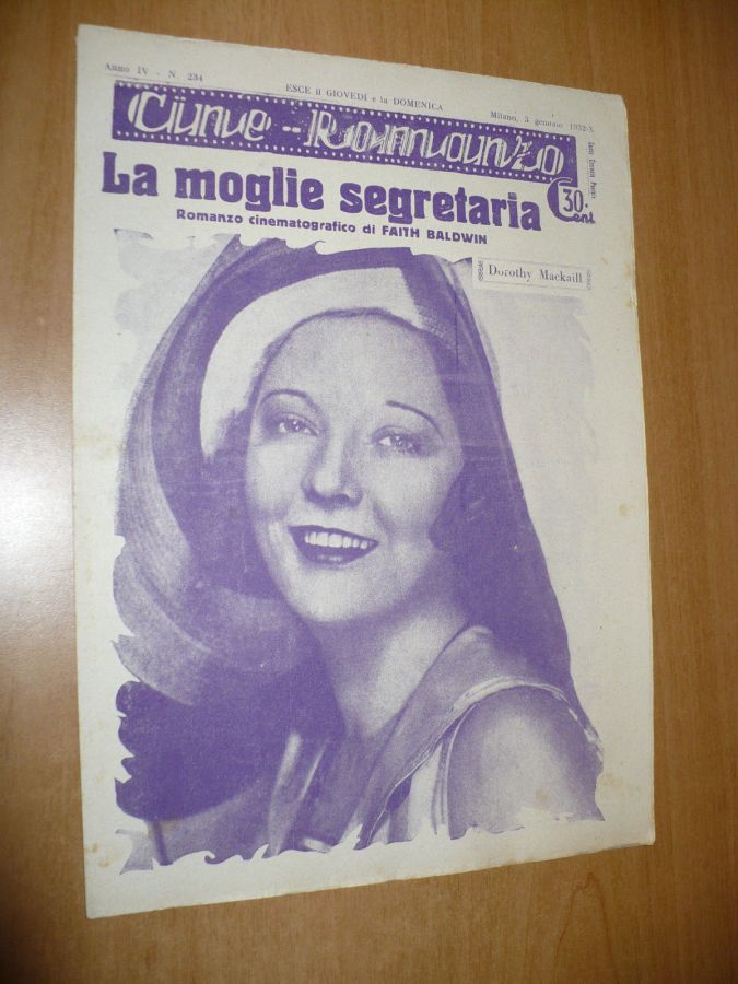 CINE ROMANZO magazine side cover Issue 234 3 January 1932