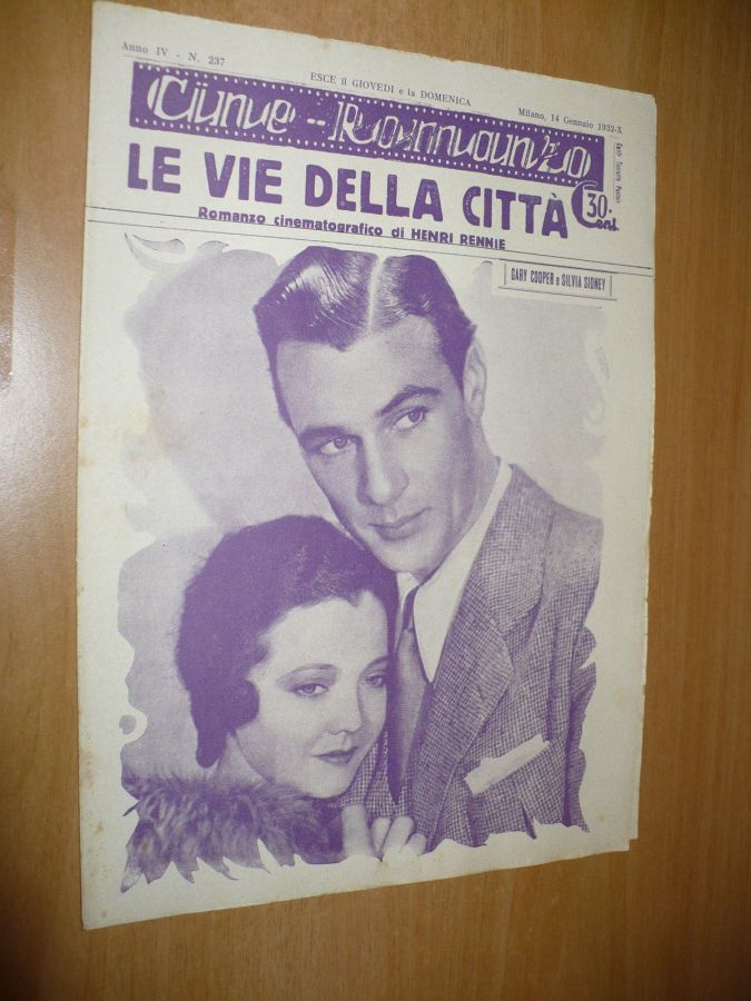 CINE ROMANZO magazine side cover Issue 237 14 January 1932