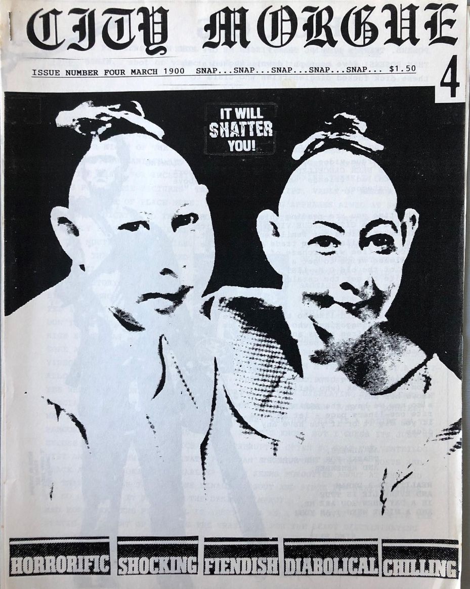 CITY MORGUE magazine side cover Issue 4  March 1990