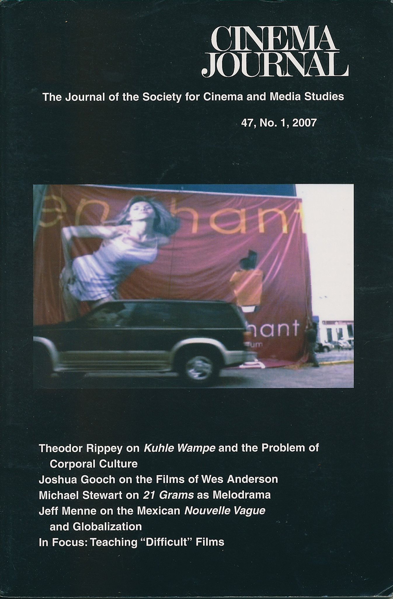 CINEMA JOURNAL magazine side cover Issue 185  Vol 47 # 1 Fall 2007