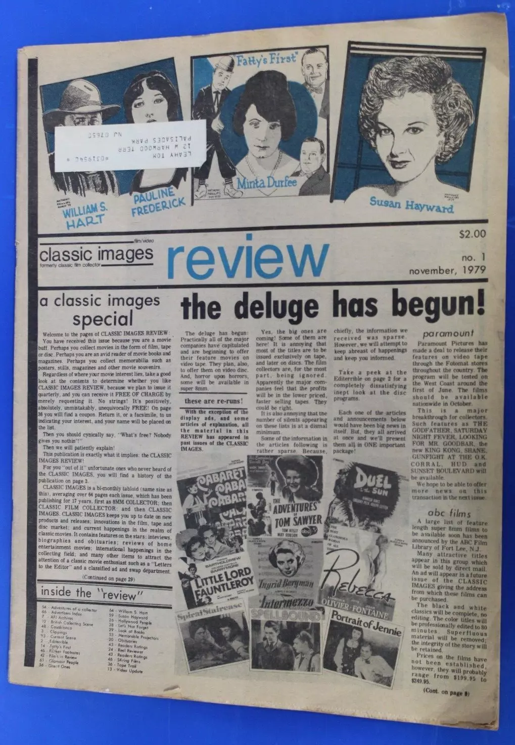 CLASSIC IMAGES REVIEW magazine side cover Issue 1  November 1979