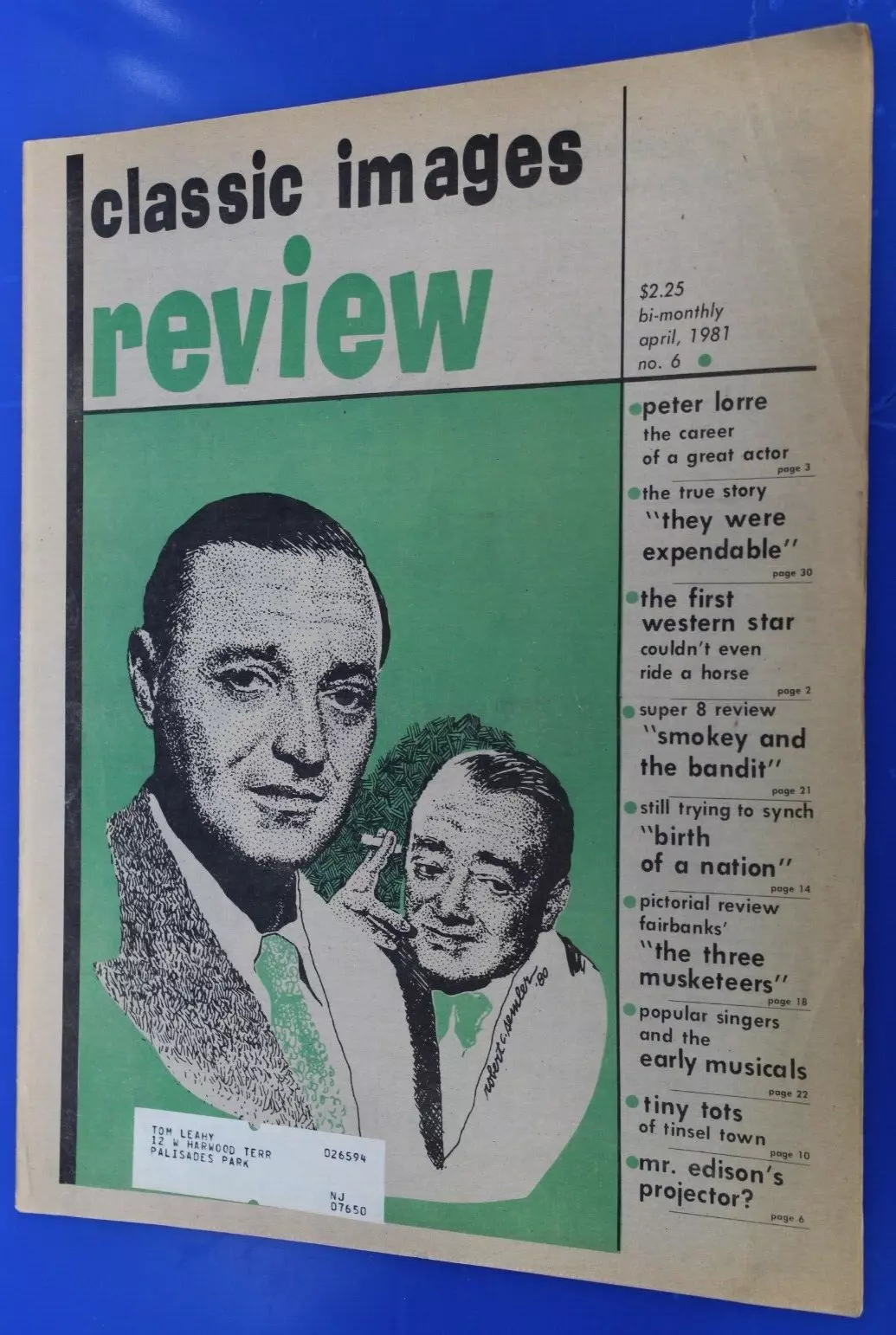 CLASSIC IMAGES REVIEW magazine side cover Issue 6  April 1981