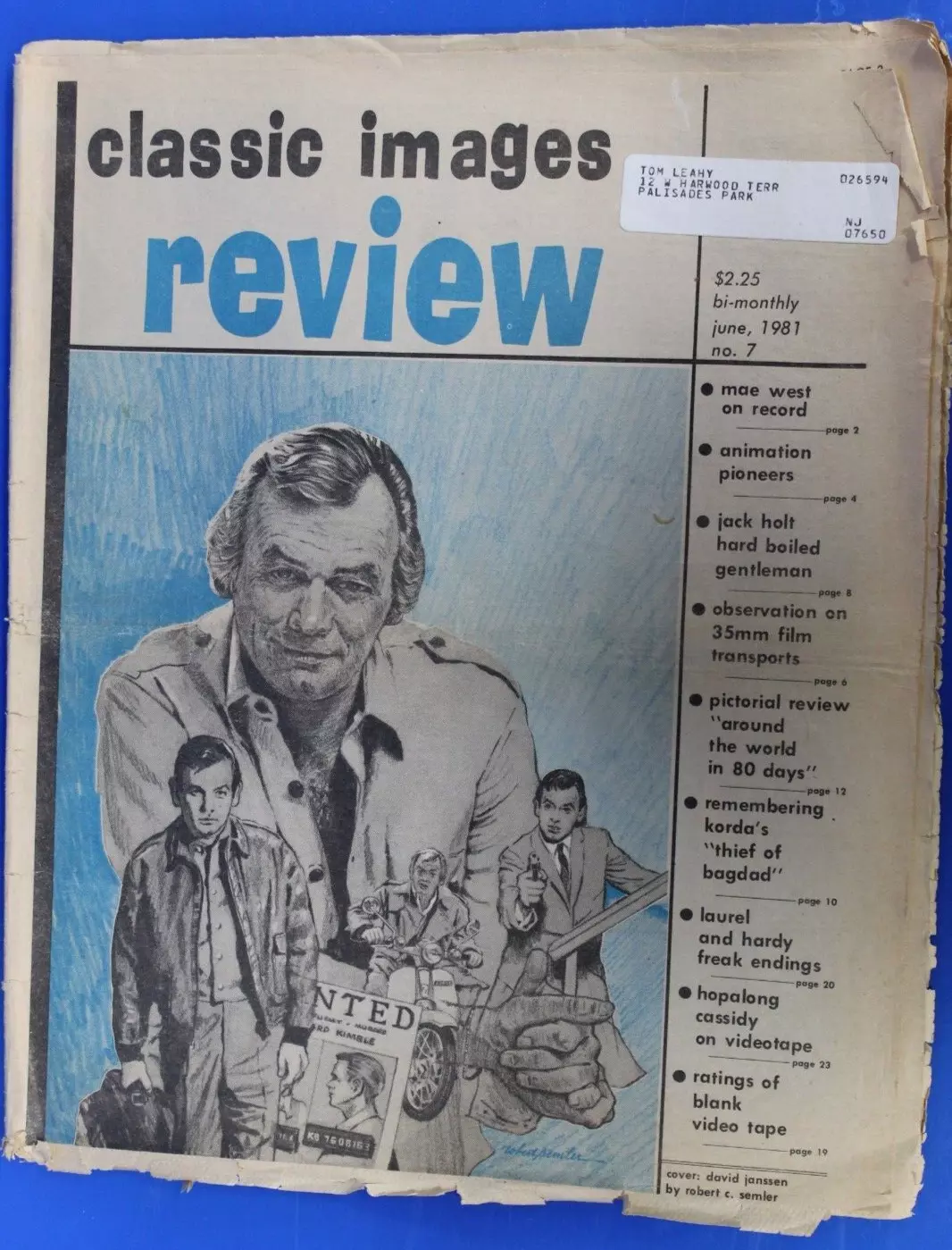 CLASSIC IMAGES REVIEW magazine side cover Issue 7  June 1981