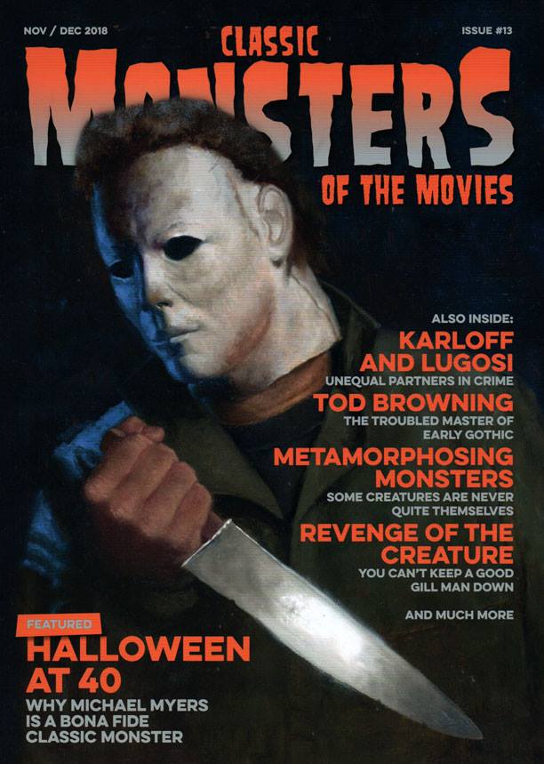 CLASSIC MONSTERS OF THE MOVIES magazine side cover Issue 13  November/December 2018