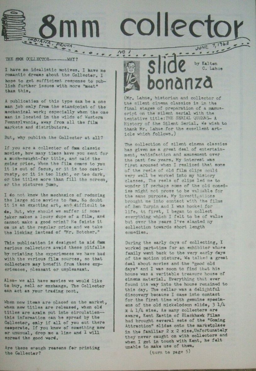 CLASSIC IMAGES magazine side cover Issue 1 June 1962