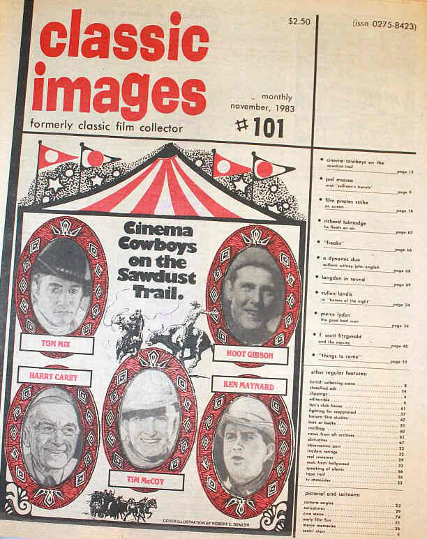 CLASSIC IMAGES magazine side cover Issue 101 November 1983