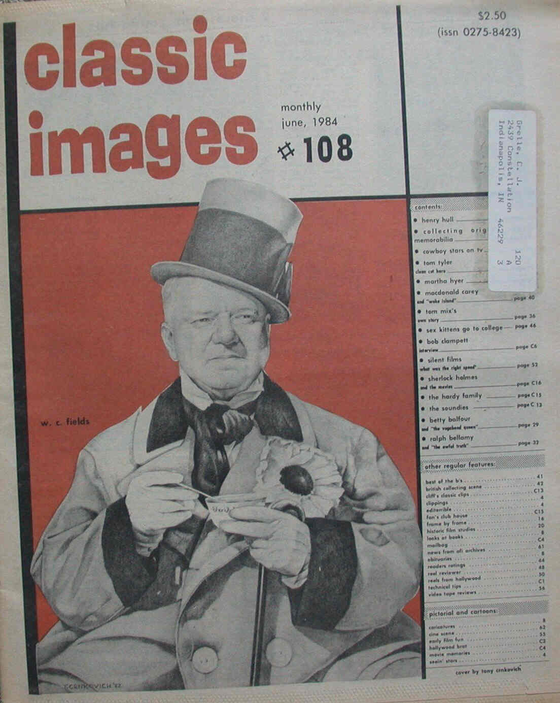 CLASSIC IMAGES magazine side cover Issue 108 June 1984