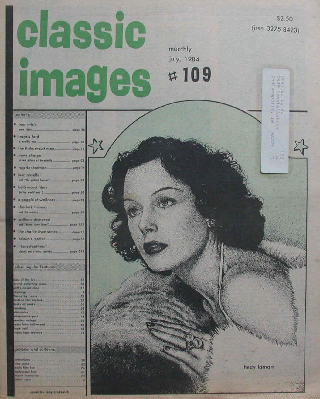 CLASSIC IMAGES magazine side cover Issue 109 July 1984