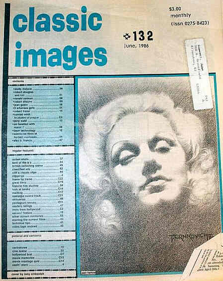 CLASSIC IMAGES magazine side cover Issue 132 June 1986