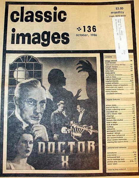 CLASSIC IMAGES magazine side cover Issue 136 October 1986