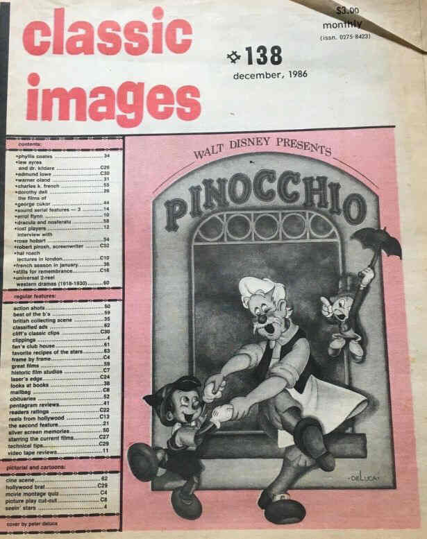 CLASSIC IMAGES magazine side cover Issue 138 December 1986