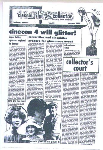 CLASSIC IMAGES magazine side cover Issue 21 Summer 1968