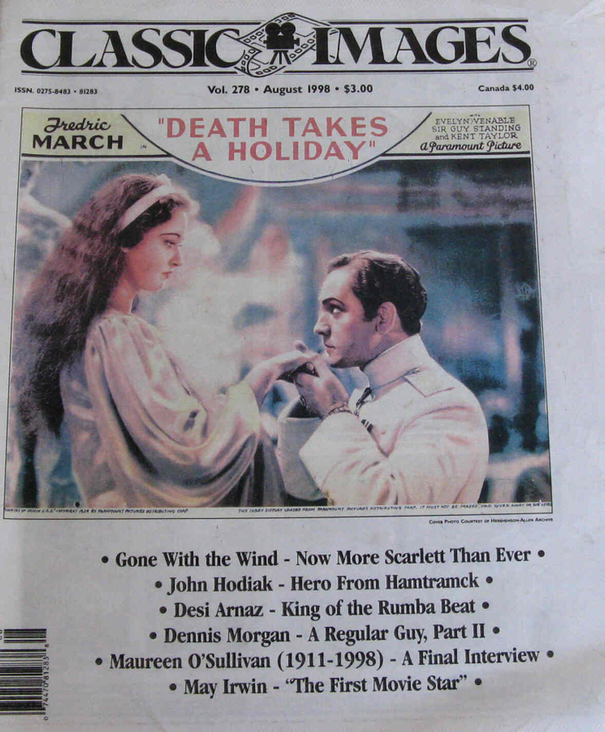 CLASSIC IMAGES magazine side cover Issue 278 August 1998