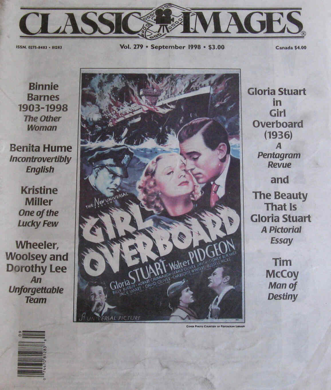 CLASSIC IMAGES magazine side cover Issue 279 September 1998