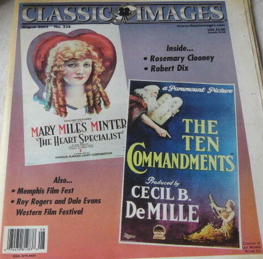 CLASSIC IMAGES magazine side cover Issue 338 August 2003
