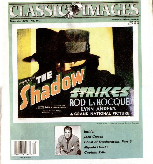 CLASSIC IMAGES magazine side cover Issue 390 December 2007