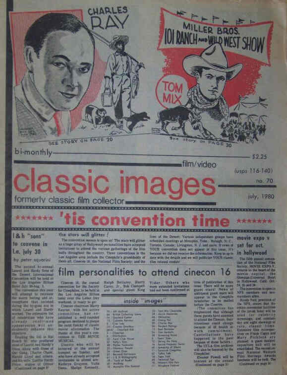 CLASSIC IMAGES magazine side cover Issue 70 July/August 1980