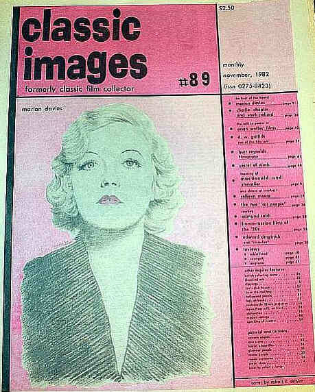 CLASSIC IMAGES magazine side cover Issue 89 November 1982