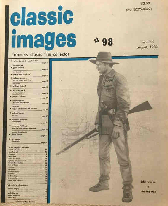 CLASSIC IMAGES magazine side cover Issue 98 August 1983