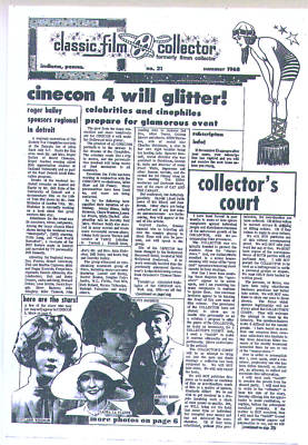 CLASSIC FILM COLLECTOR magazine side cover Issue 21 Summer 1968