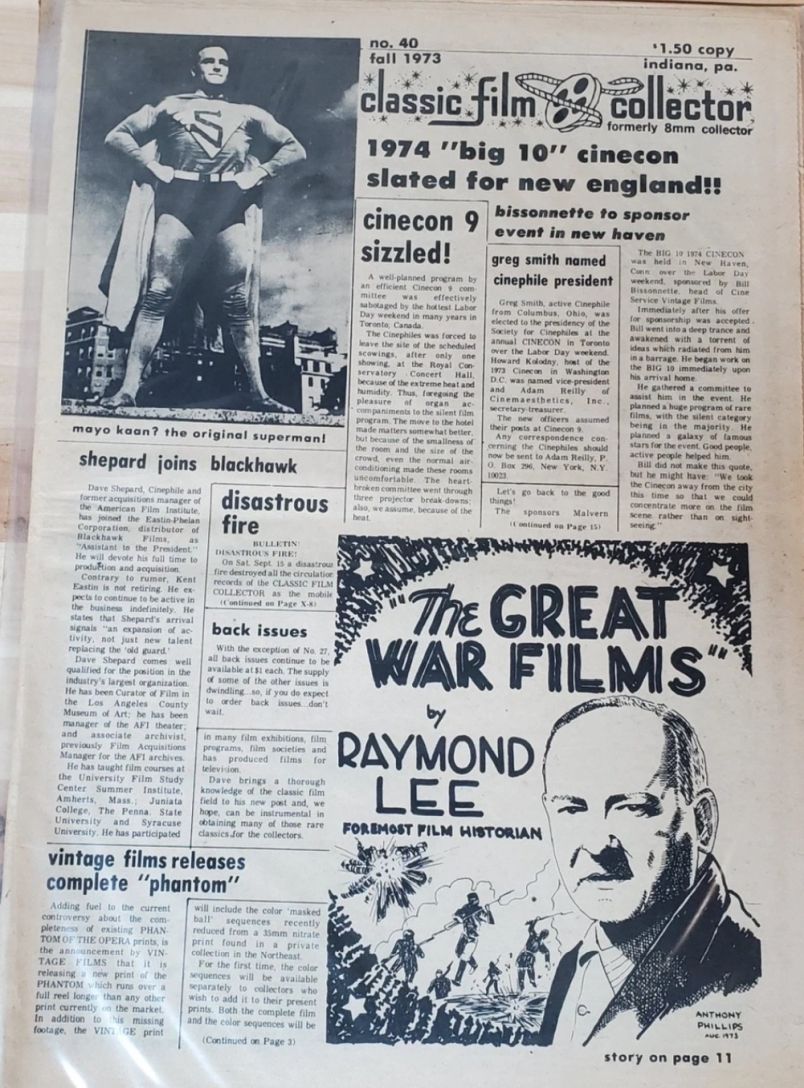 CLASSIC FILM COLLECTOR magazine side cover Issue 40  