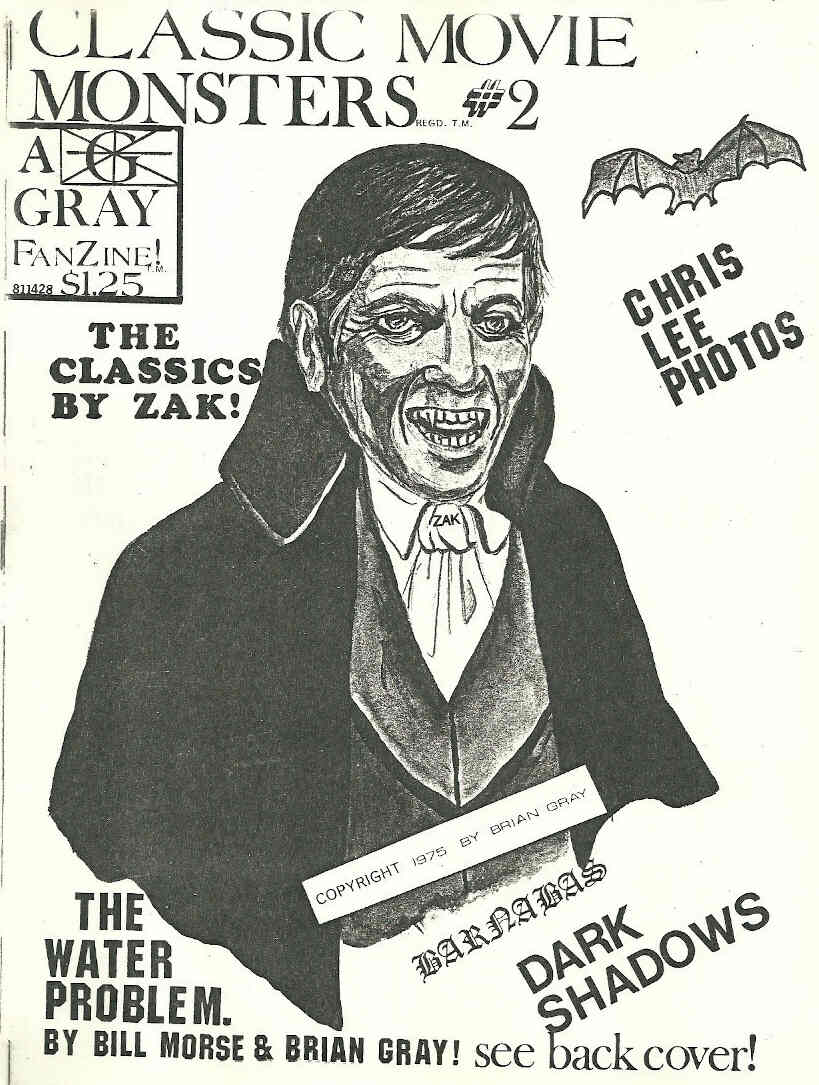 CLASSIC MOVIE MONSTERS magazine side cover Issue 2 August 1975