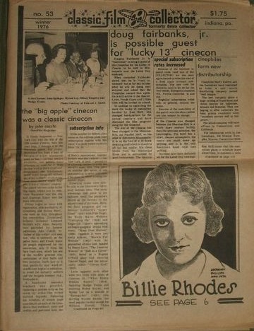 CLASSIC IMAGES magazine side cover Issue 53 Winter 1976